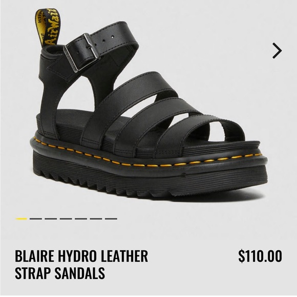 DR MARTENS BLAIRE HYDRO LEATHER STRAP SANDALS SIZE 8 - Picture 3 of 3